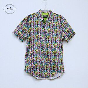 Wil Stiles Limited Edition Abstract Pattern Button Down Shirt Multicolors Men XL